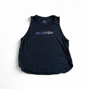 Peloton Black Tank Top with Multicolor Logo